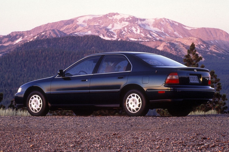 Honda Accord with mountains in the background, representing 11 generations of innovation in technology, safety, fuel efficiency, and reliability. Honda Accord with mountains in the background, representing 11 generations of innovation in technology, safety, fuel efficiency, and reliability.
